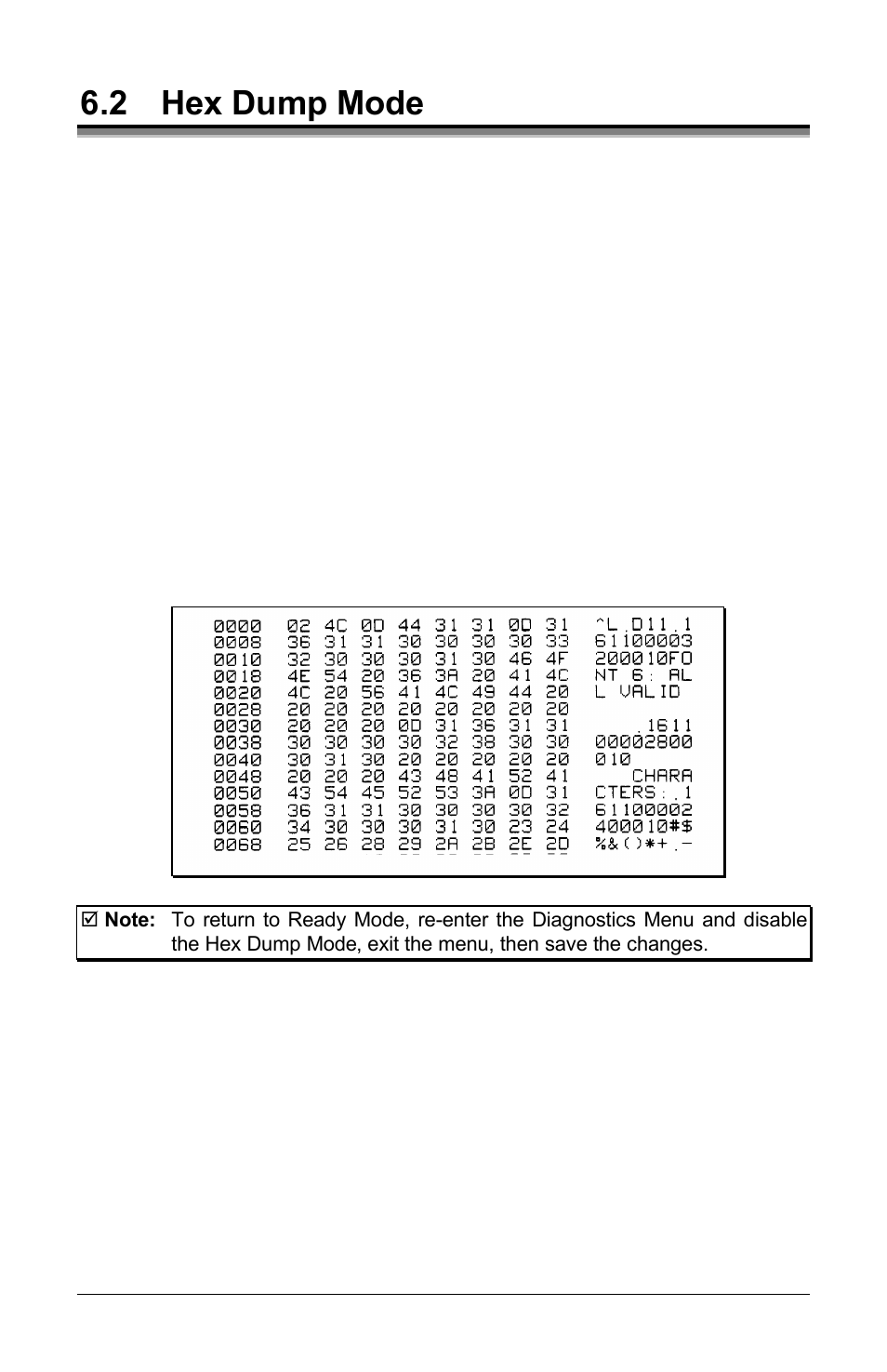 2 hex dump mode | Brady 3481 User Manual | Page 103 / 140
