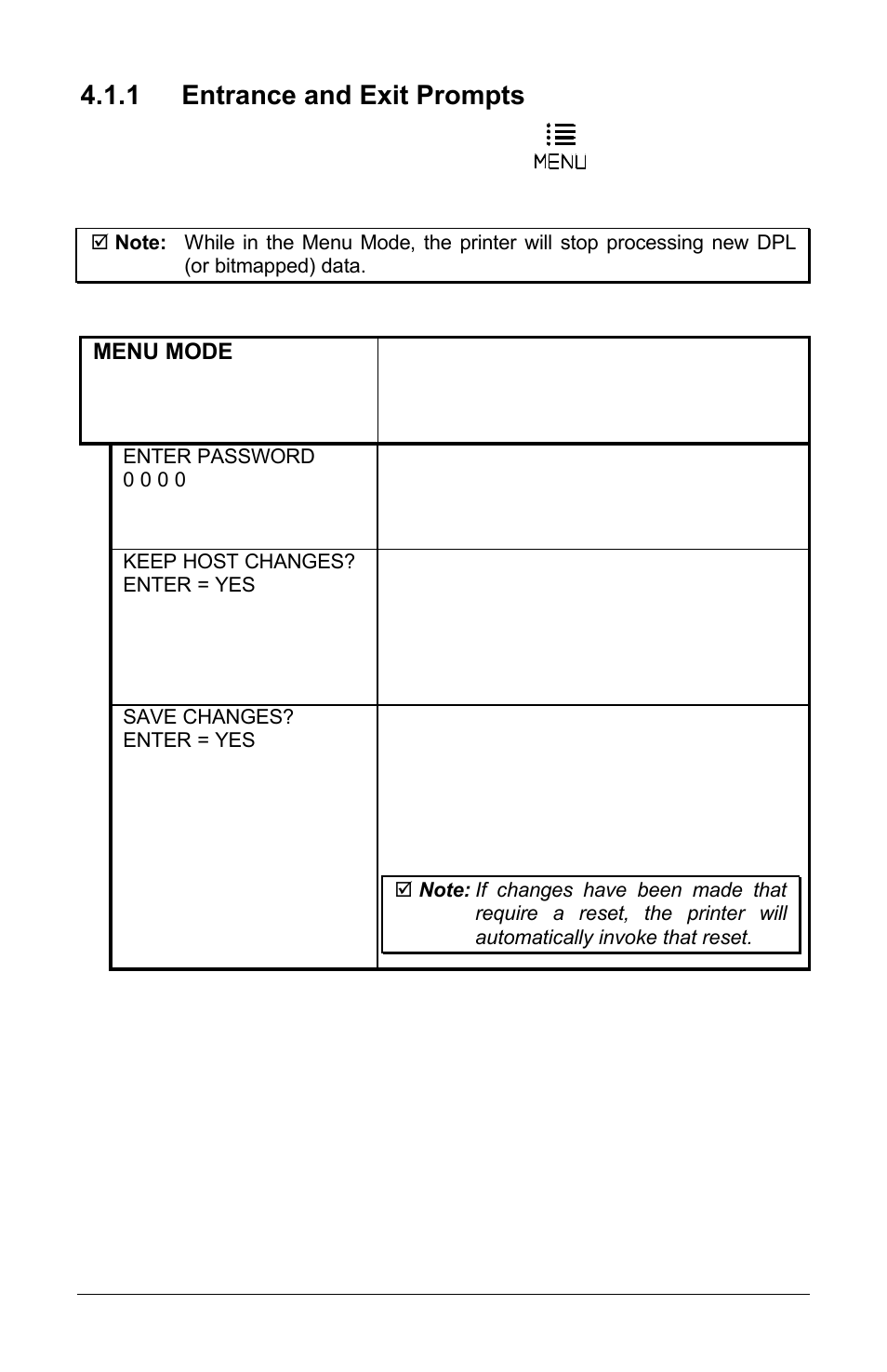 1 entrance and exit prompts | Brady 3481 User Manual | Page 43 / 140