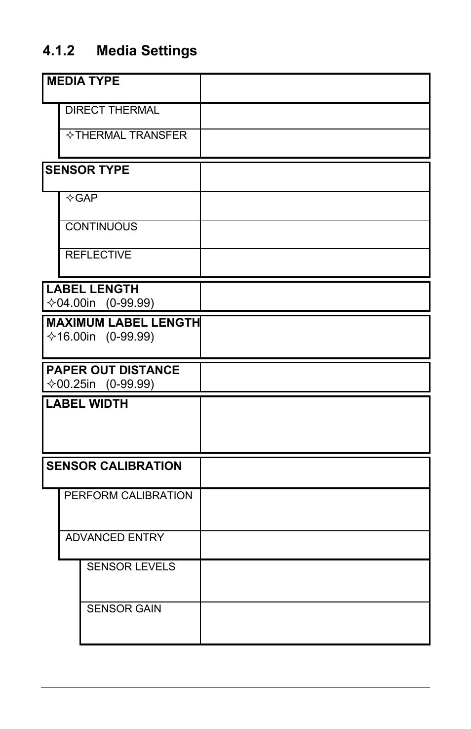 2 media settings | Brady 3481 User Manual | Page 44 / 140
