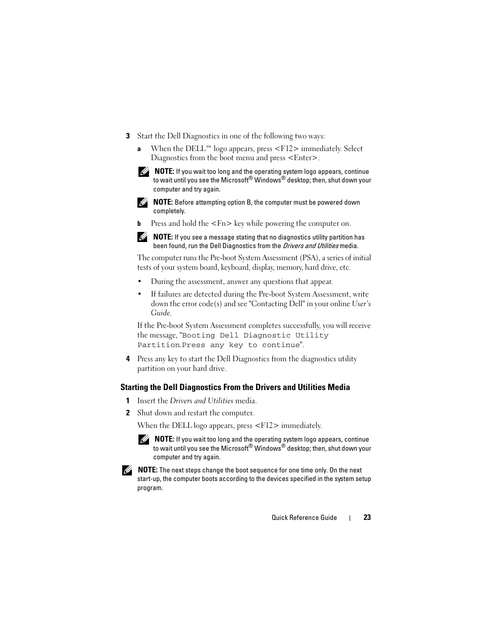 Dell diagnostics main menu | Dell Latitude D430 (Mid 2007) User Manual | Page 23 / 138