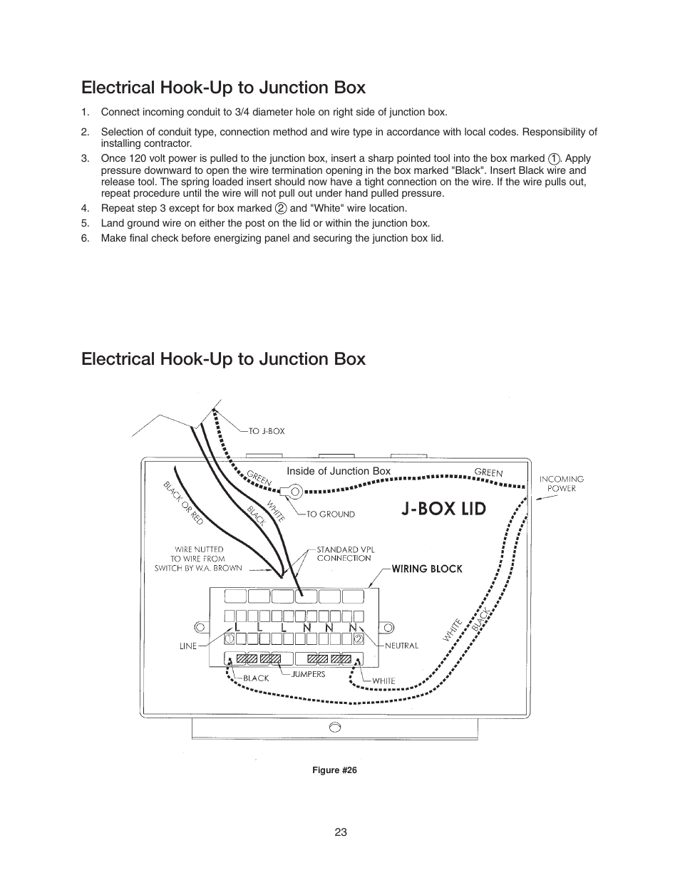 Electrical hook-up to junction box | Imperial Brown Walk-in Coolers Cooler & Freezer User Manual | Page 25 / 28