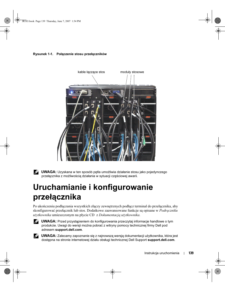 Uruchamianie i konfigurowanie przełącznika | Dell PowerEdge M605 User Manual | Page 141 / 182