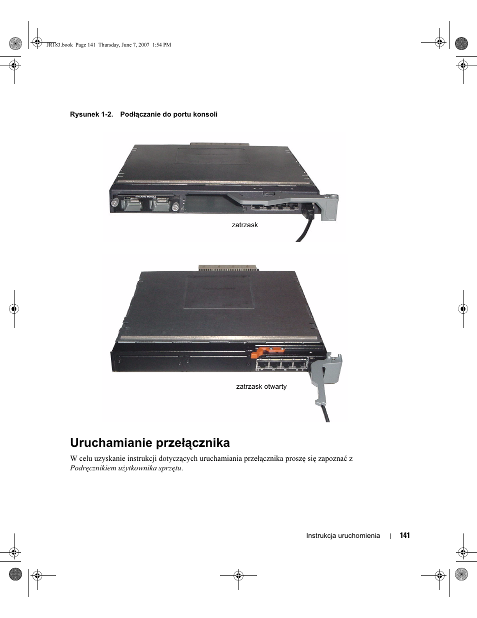 Uruchamianie przełącznika | Dell PowerEdge M605 User Manual | Page 143 / 182