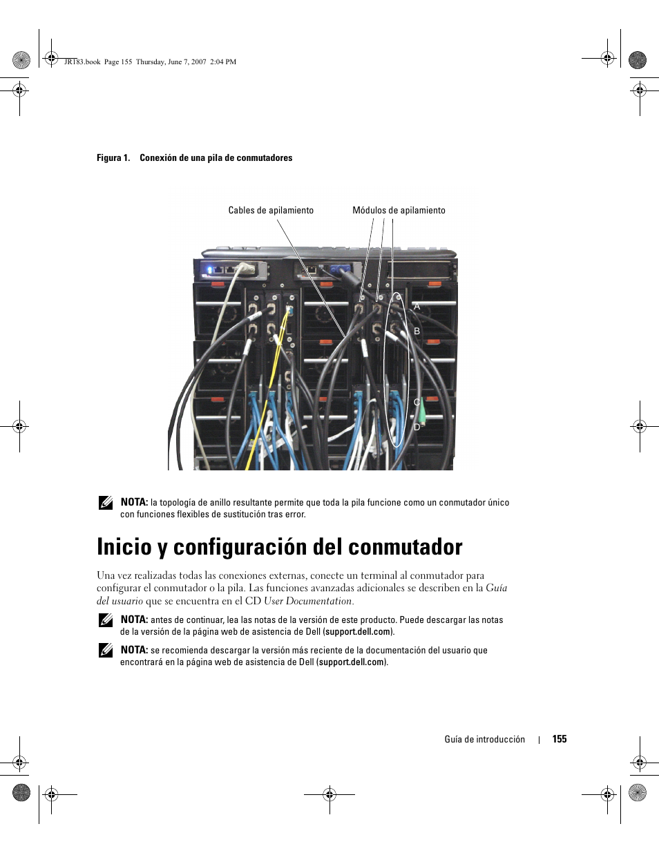 Inicio y configuración del conmutador | Dell PowerEdge M605 User Manual | Page 157 / 182