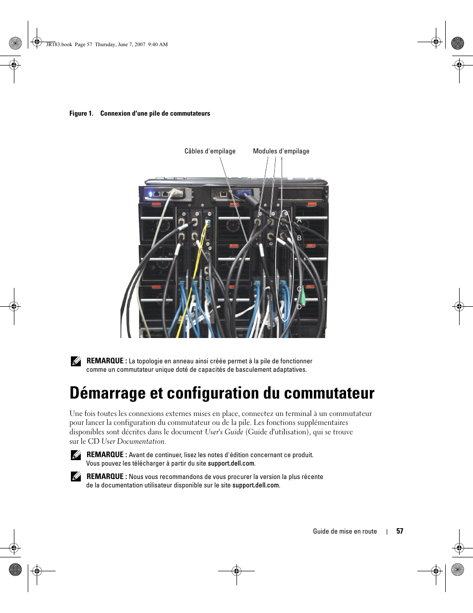 Démarrage et configuration du commutateur | Dell PowerEdge M605 User Manual | Page 59 / 182