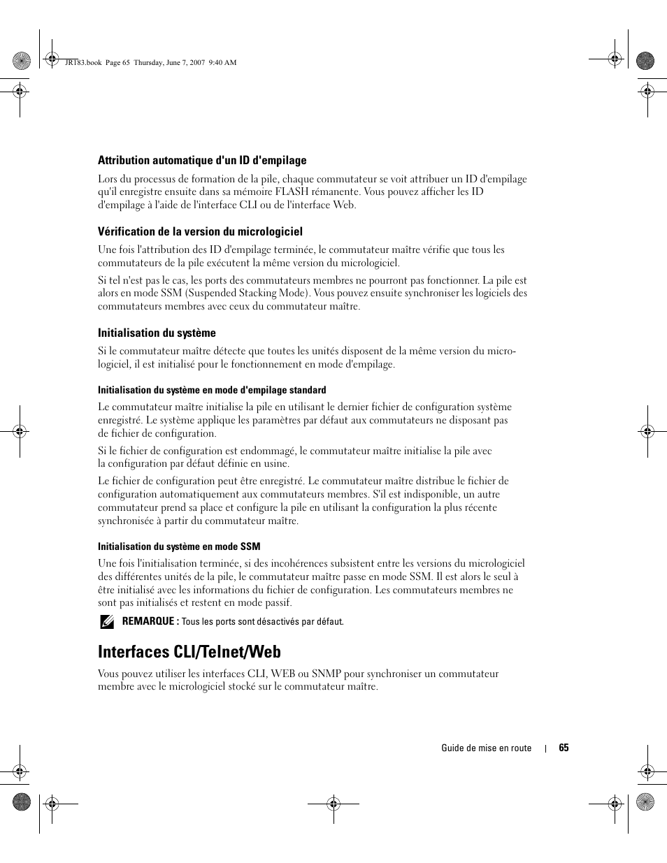 Interfaces cli/telnet/web | Dell PowerEdge M605 User Manual | Page 67 / 182