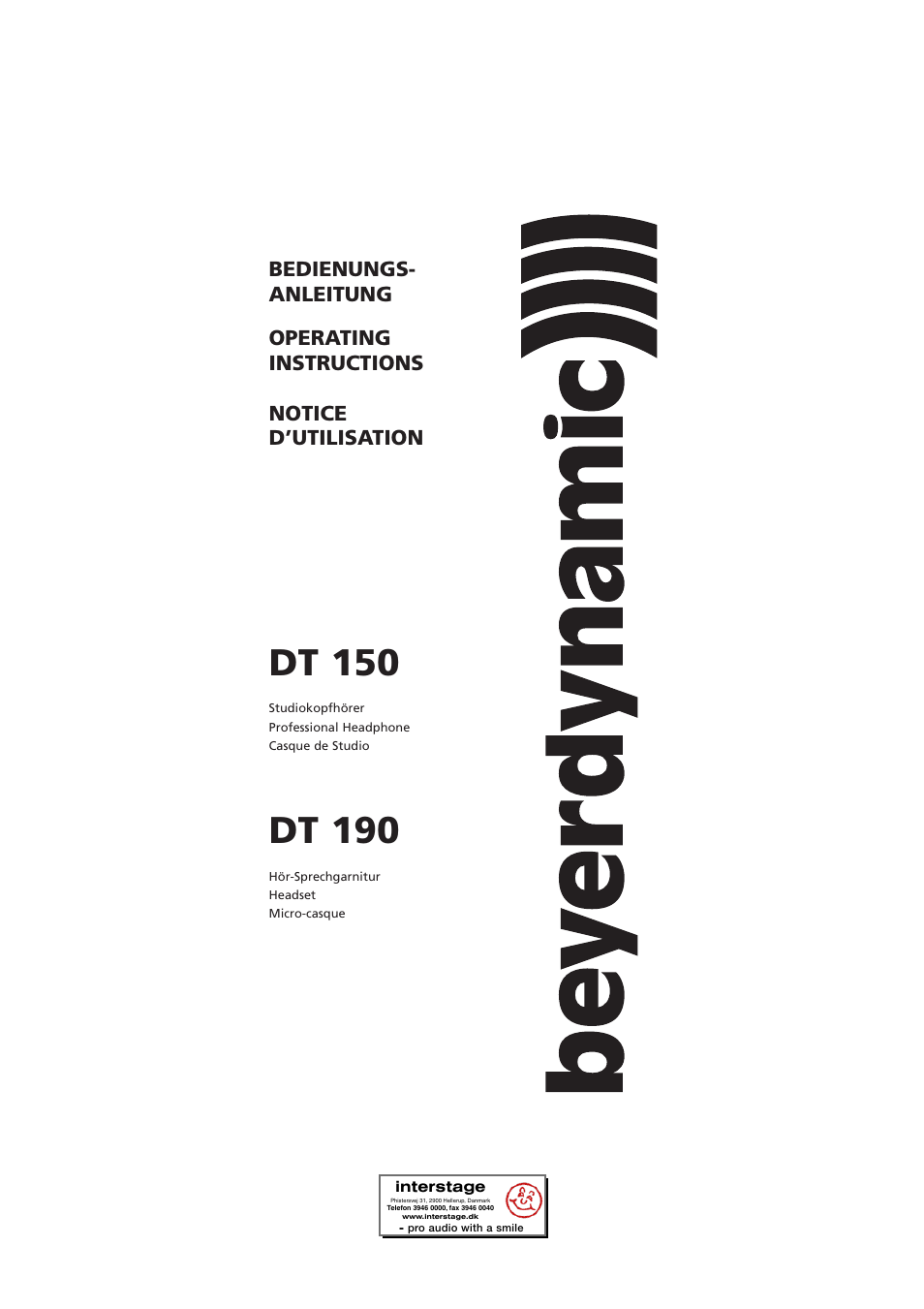 Beyerdynamic DT 190 User Manual | 21 pages