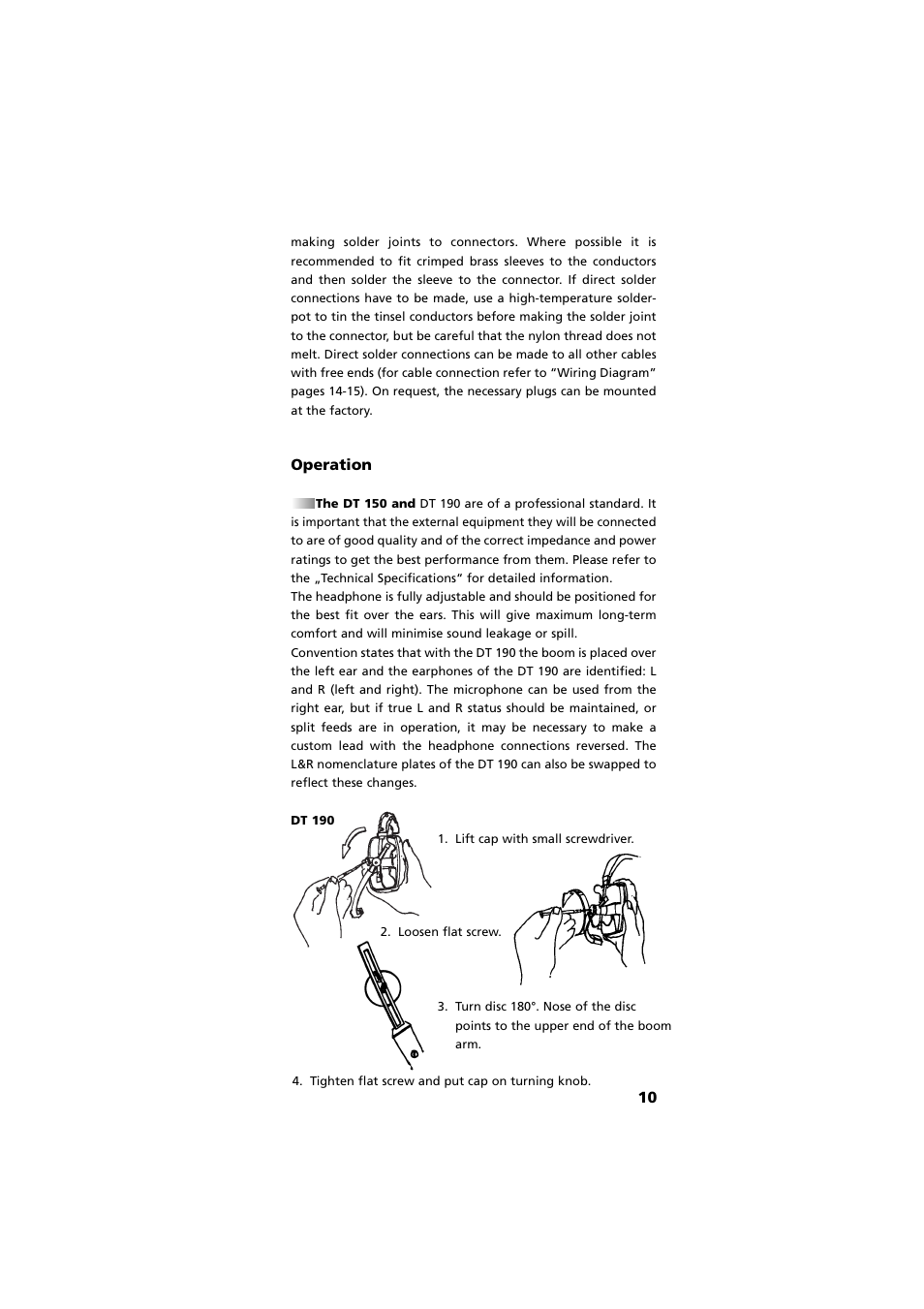 Operation | Beyerdynamic DT 190 User Manual | Page 10 / 21