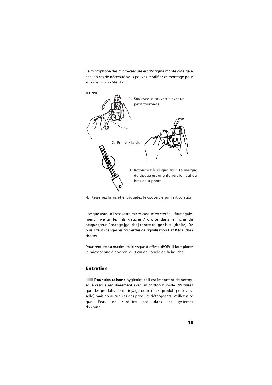 Entretien | Beyerdynamic DT 190 User Manual | Page 16 / 21