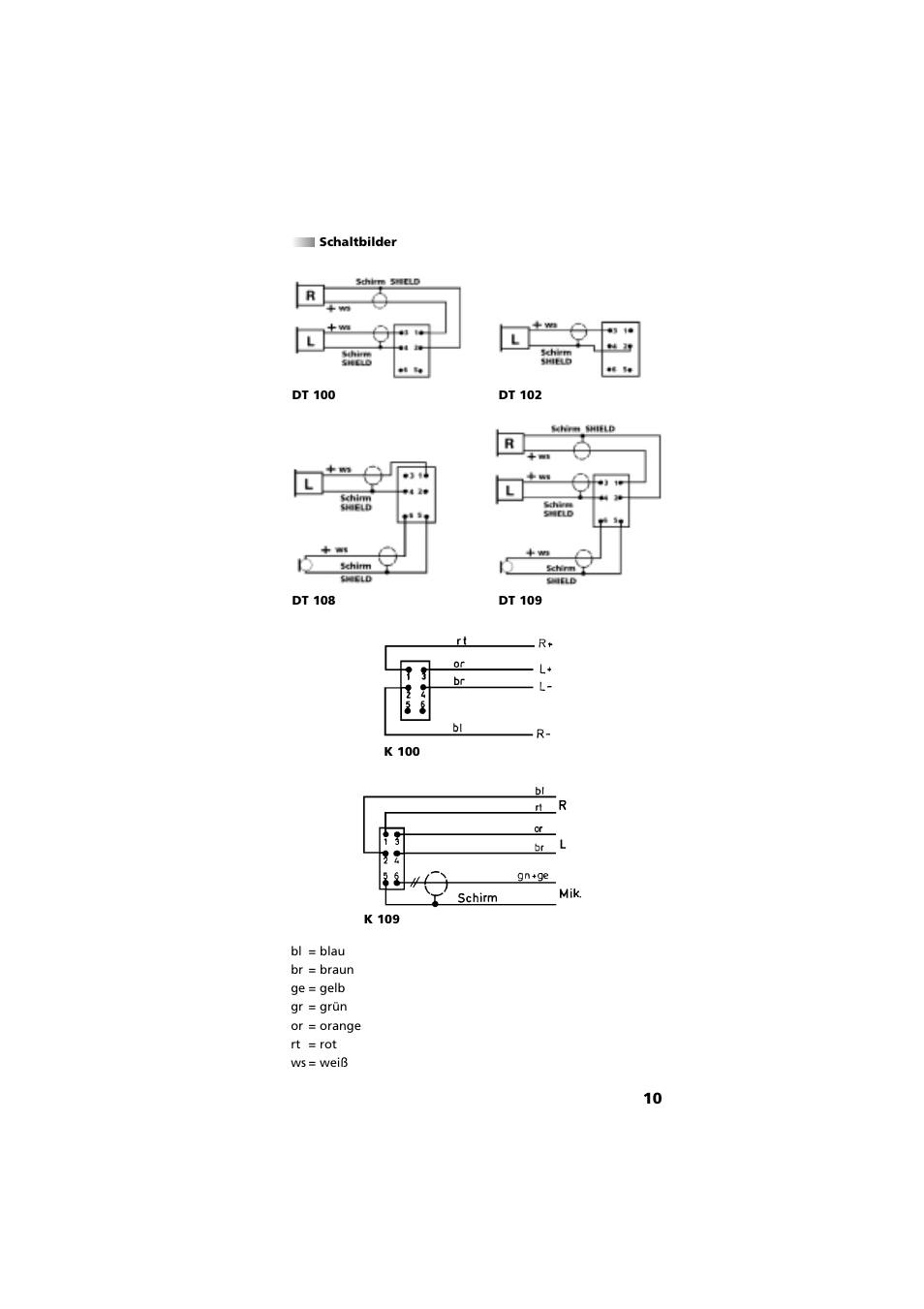 Schaltbilder | Beyerdynamic DT 109 User Manual | Page 10 / 28