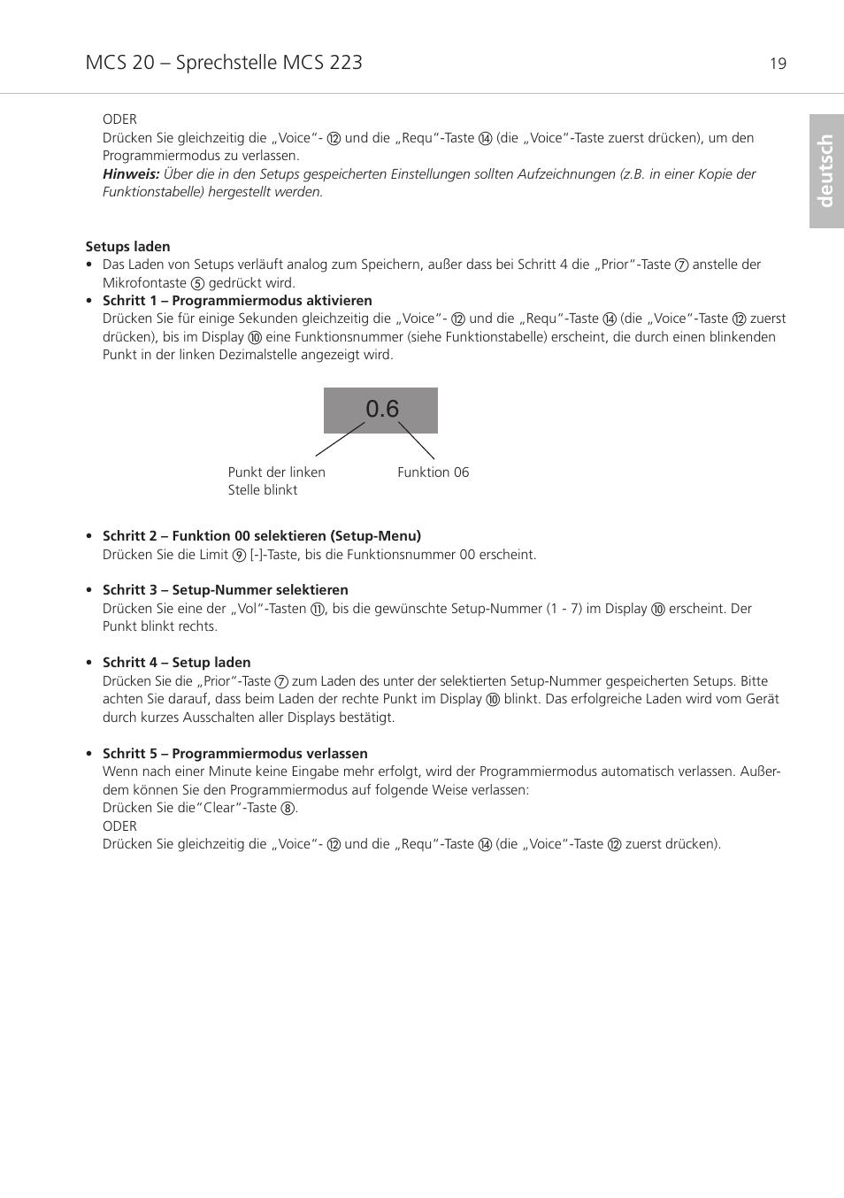 Deutsch | Beyerdynamic MCS 20 User Manual | Page 19 / 76