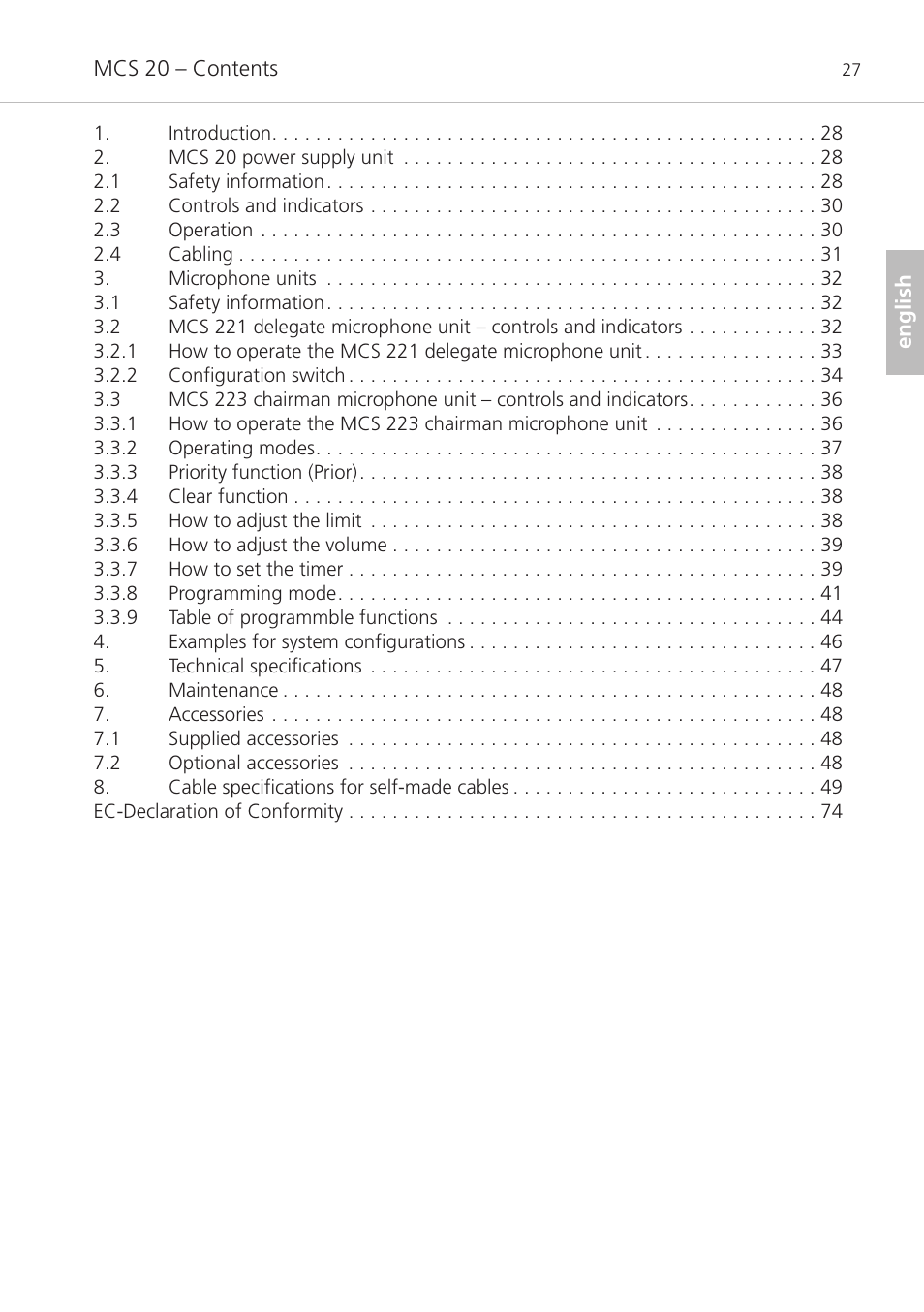 Beyerdynamic MCS 20 User Manual | Page 27 / 76