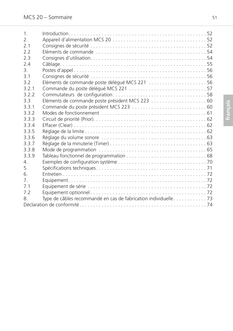 Sommaire | Beyerdynamic MCS 20 User Manual | Page 51 / 76