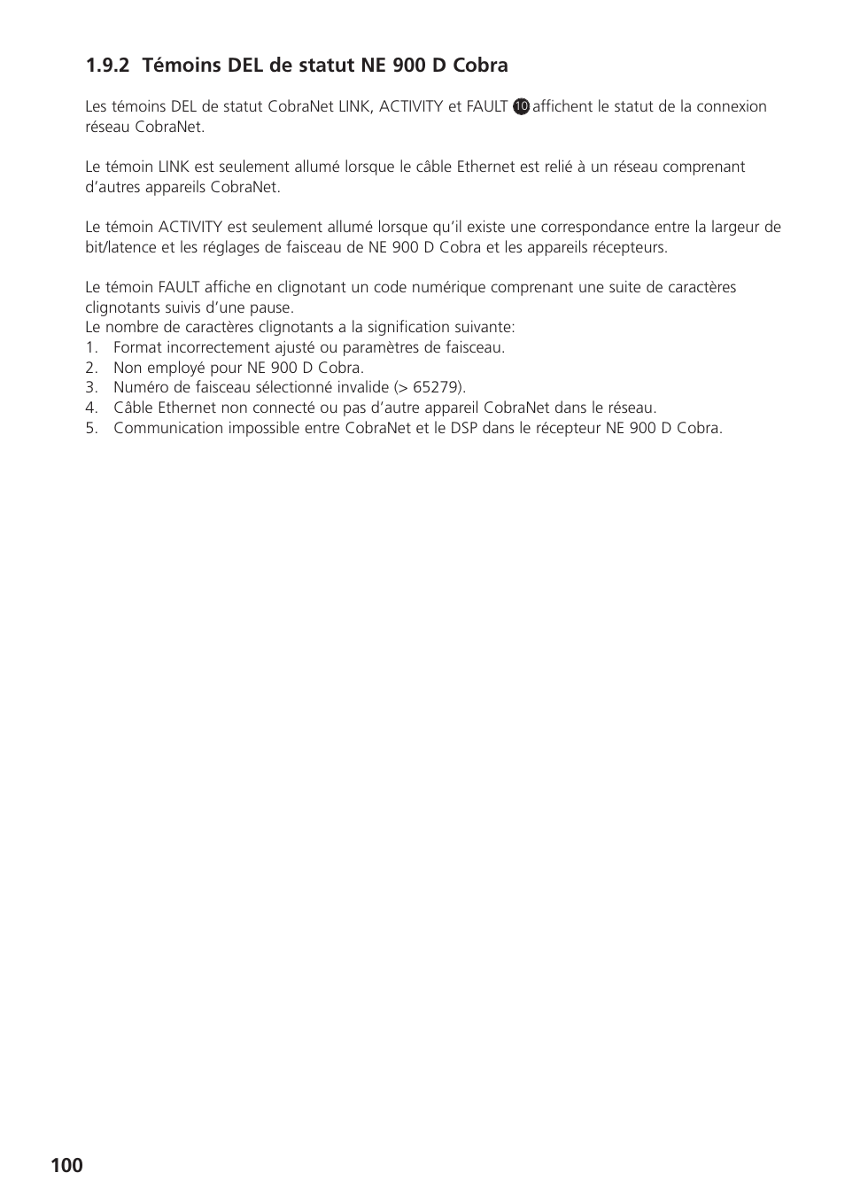 2 témoins del de statut ne 900 d cobra | Beyerdynamic UHF Wireless System Opus 900 User Manual | Page 100 / 164