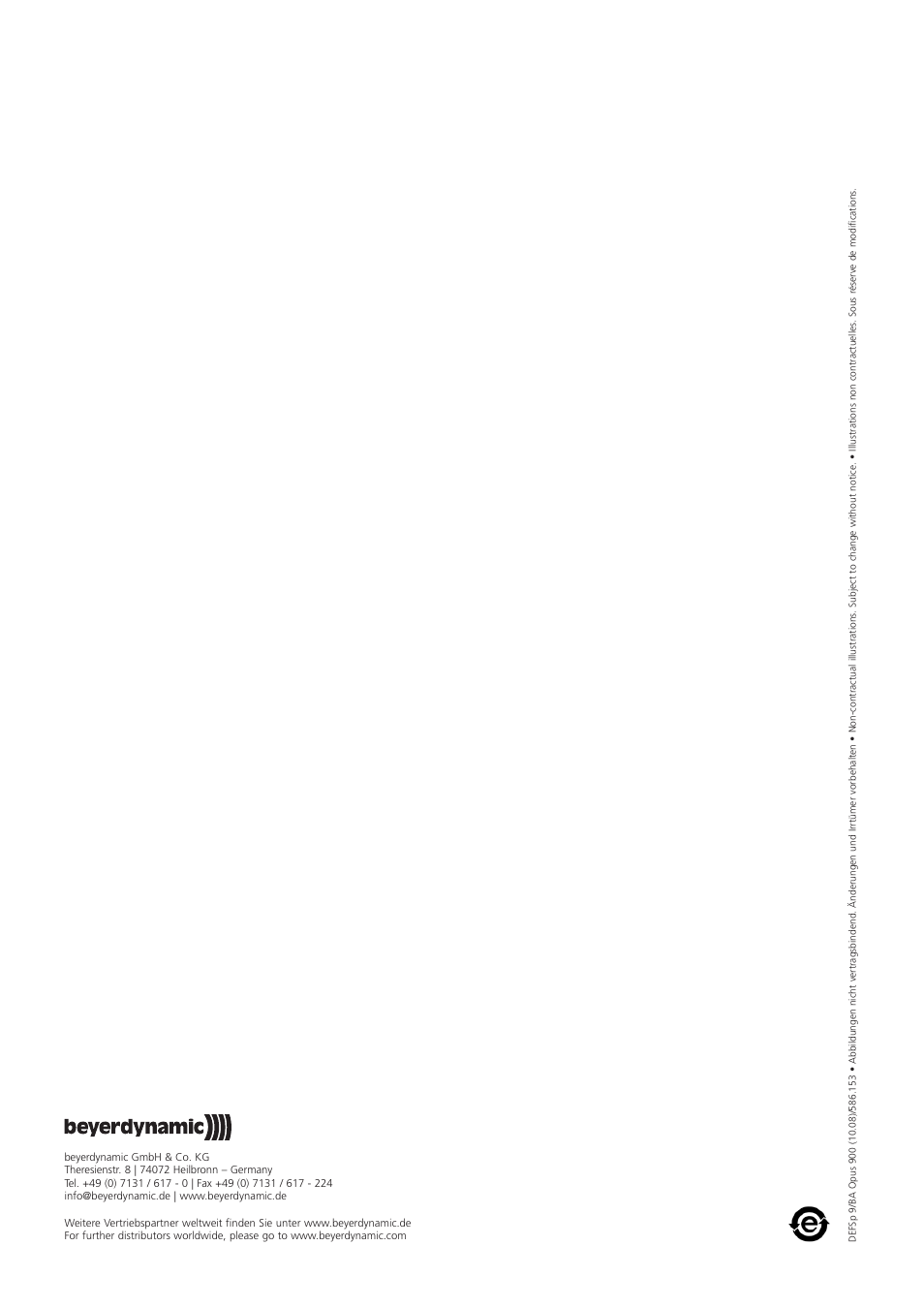 Beyerdynamic UHF Wireless System Opus 900 User Manual | Page 164 / 164