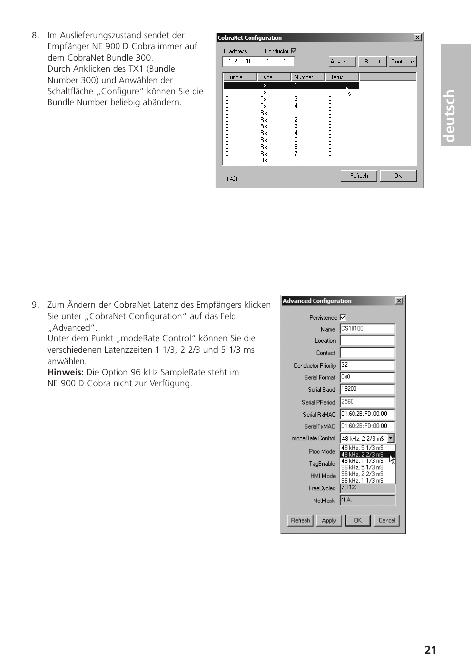 Deutsch | Beyerdynamic UHF Wireless System Opus 900 User Manual | Page 21 / 164
