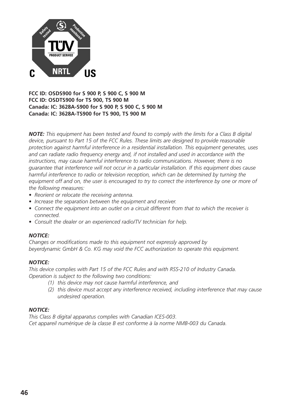 Beyerdynamic UHF Wireless System Opus 900 User Manual | Page 46 / 164