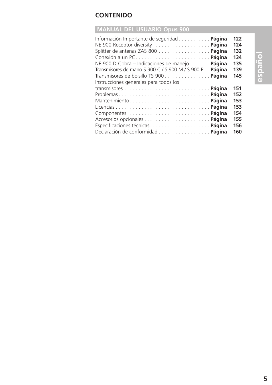 Beyerdynamic UHF Wireless System Opus 900 User Manual | Page 5 / 164