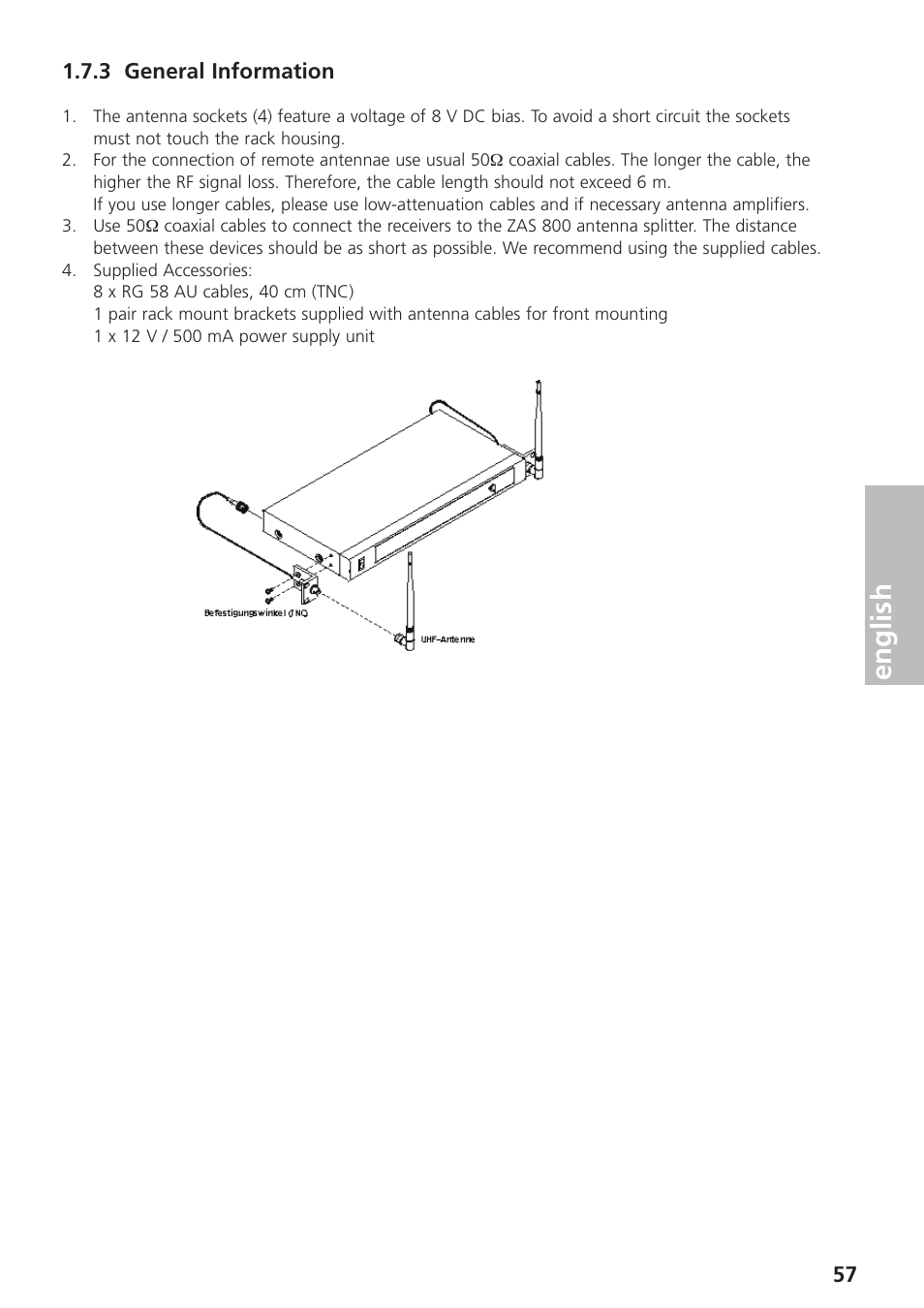 3 general information, English | Beyerdynamic UHF Wireless System Opus 900 User Manual | Page 57 / 164