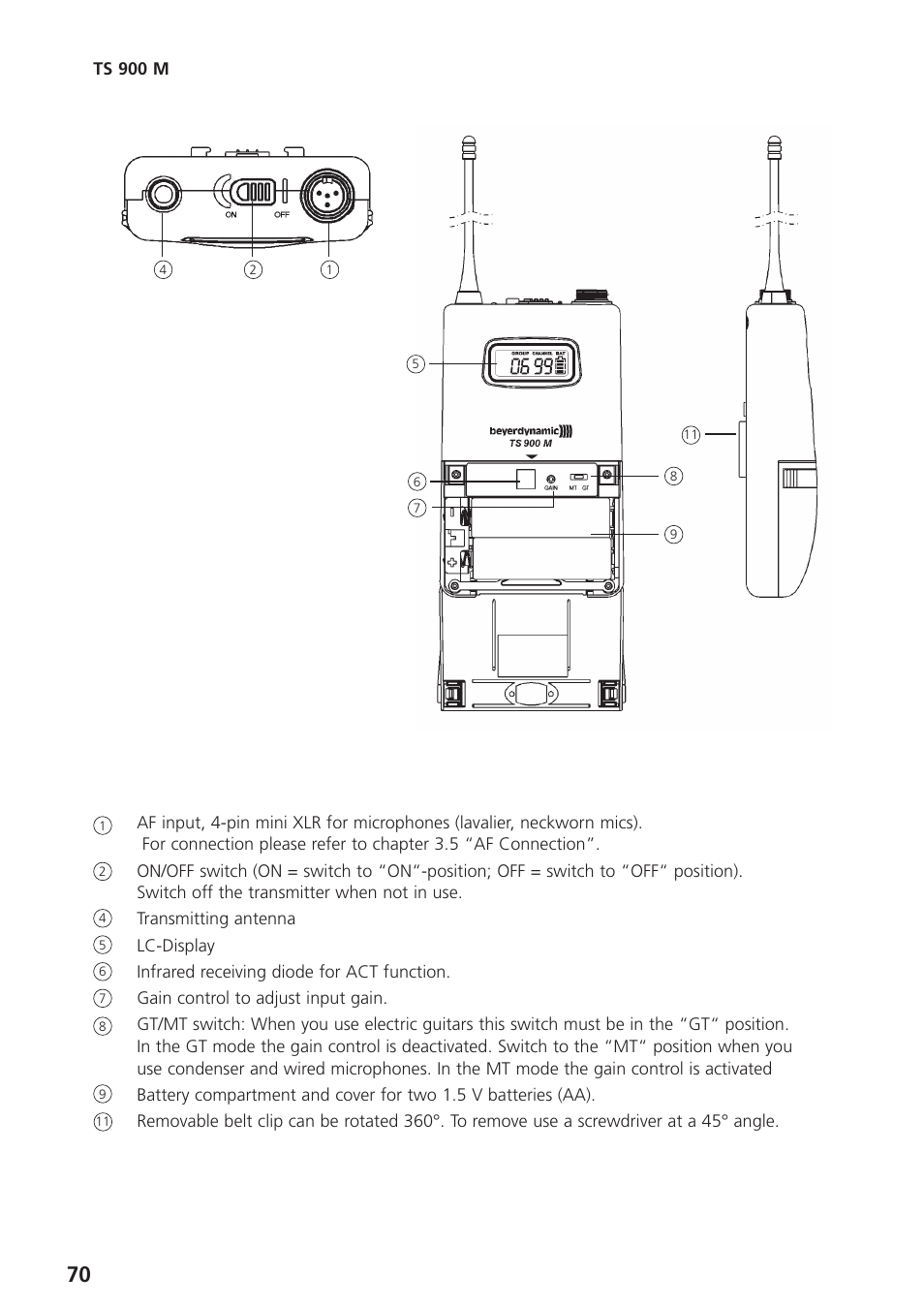Beyerdynamic UHF Wireless System Opus 900 User Manual | Page 70 / 164