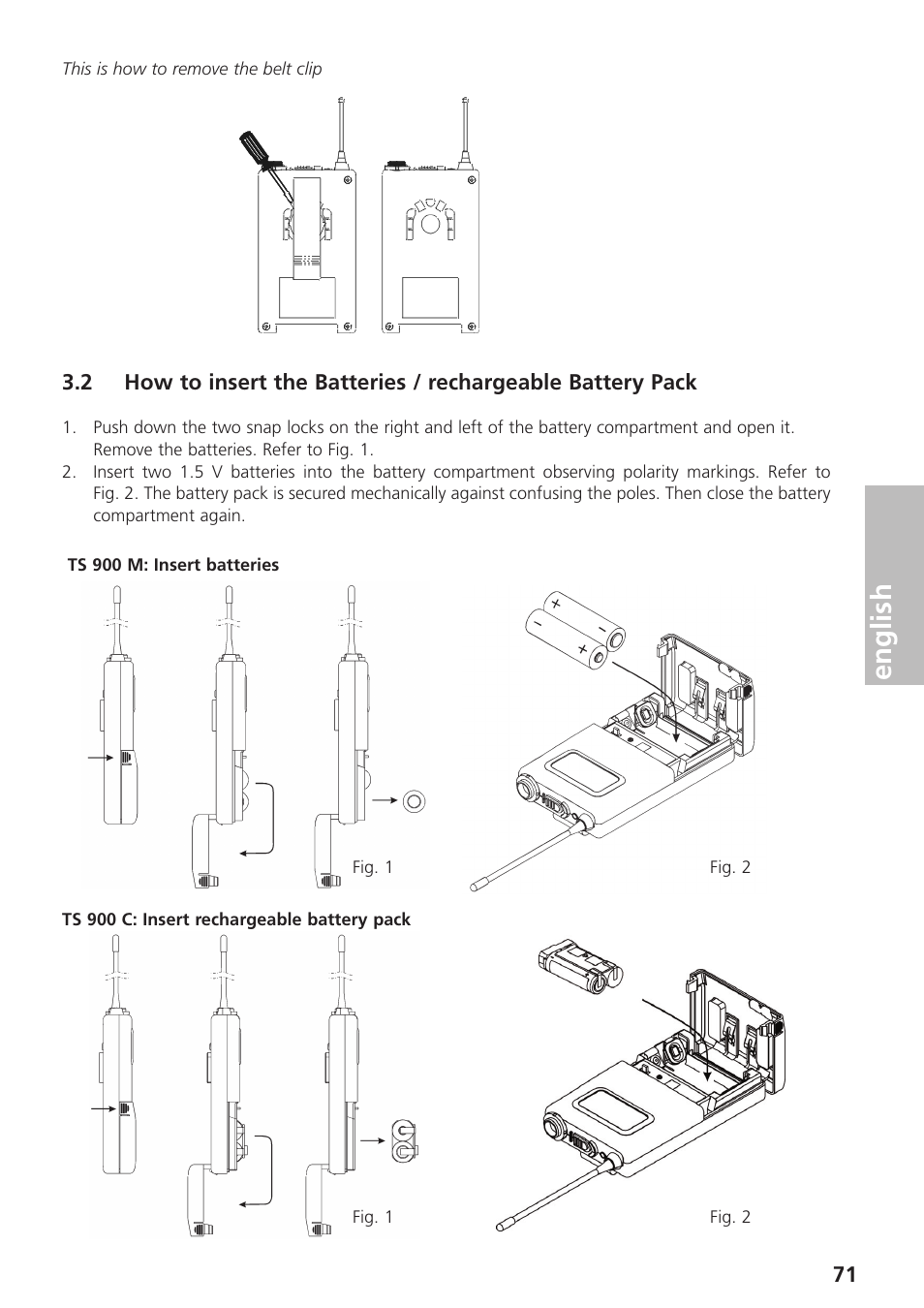 English | Beyerdynamic UHF Wireless System Opus 900 User Manual | Page 71 / 164
