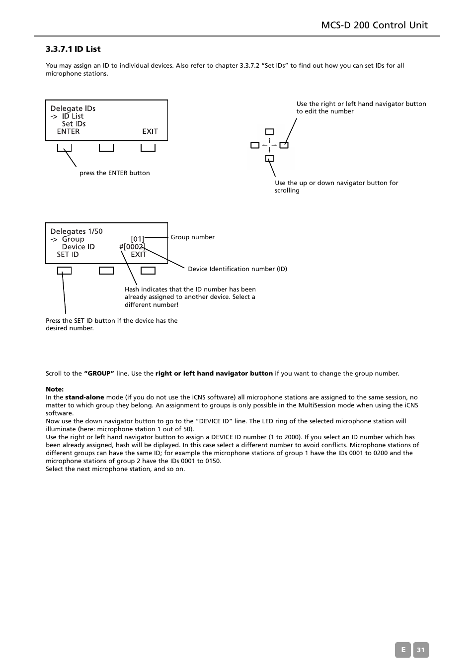 Mcs-d 200 control unit | Beyerdynamic MCS-D 200 User Manual | Page 31 / 92