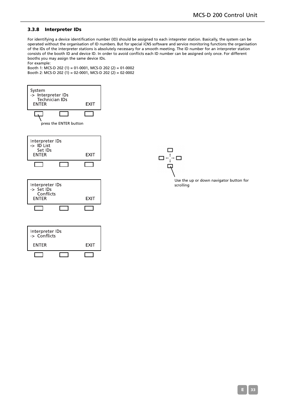 Mcs-d 200 control unit | Beyerdynamic MCS-D 200 User Manual | Page 33 / 92