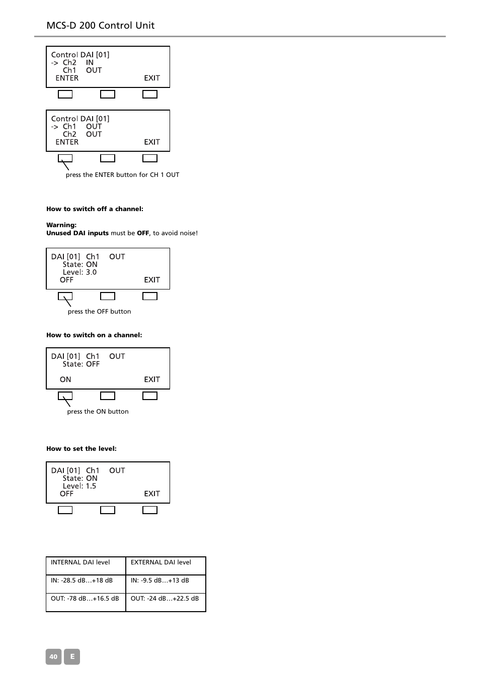 Mcs-d 200 control unit | Beyerdynamic MCS-D 200 User Manual | Page 40 / 92