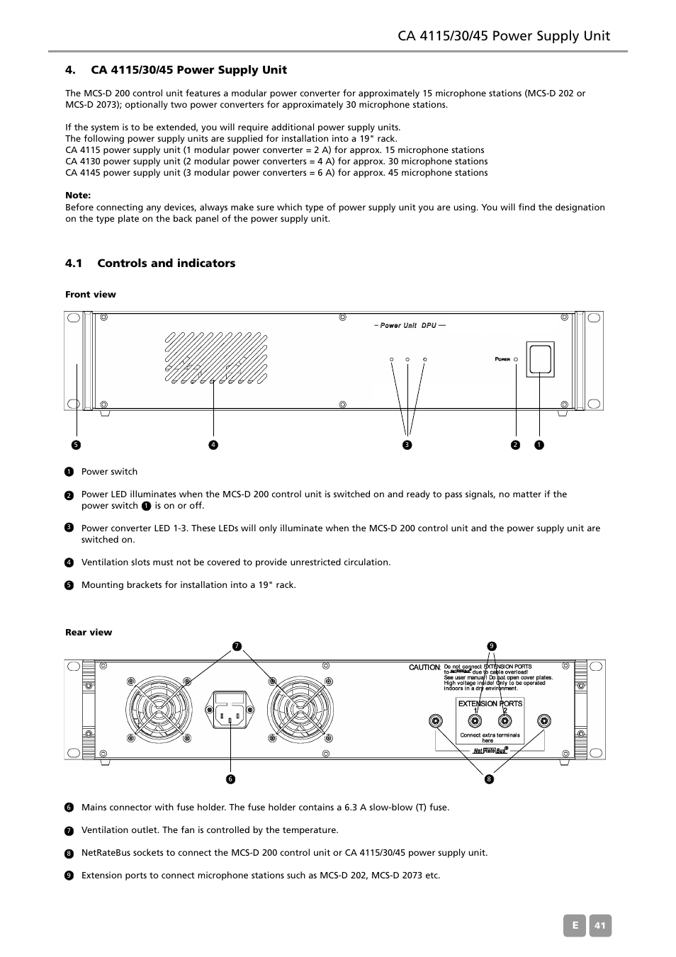 1 controls and indicators | Beyerdynamic MCS-D 200 User Manual | Page 41 / 92