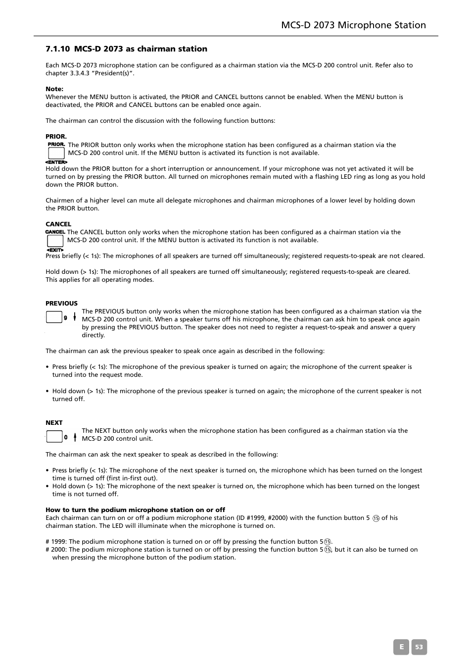 Mcs-d 2073 microphone station | Beyerdynamic MCS-D 200 User Manual | Page 53 / 92