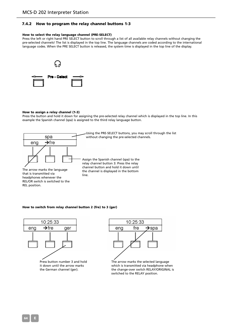 Mcs-d 202 interpreter station | Beyerdynamic MCS-D 200 User Manual | Page 64 / 92