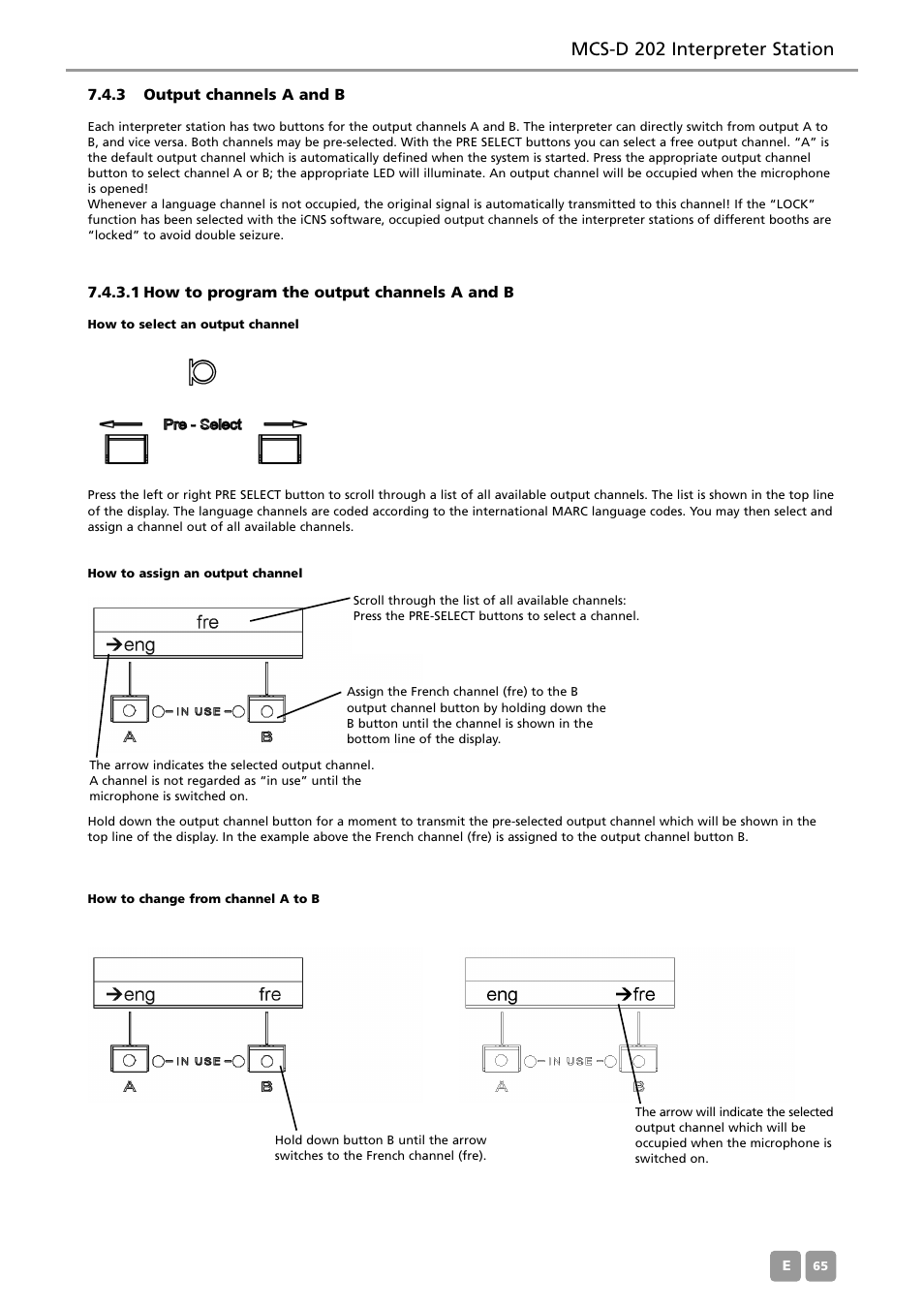 Mcs-d 202 interpreter station | Beyerdynamic MCS-D 200 User Manual | Page 65 / 92