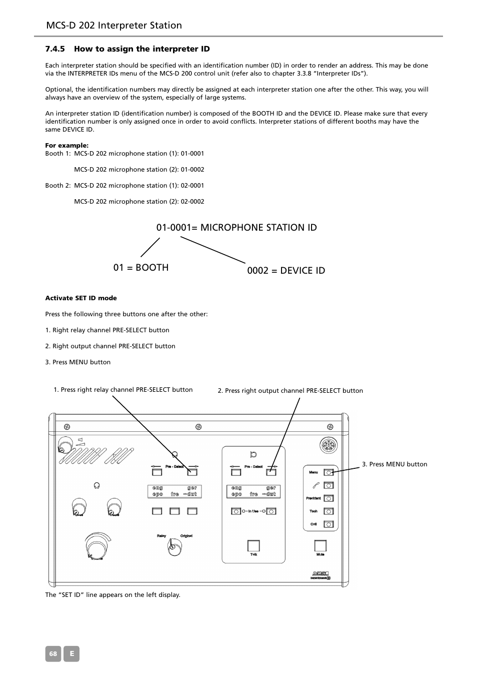 Mcs-d 202 interpreter station | Beyerdynamic MCS-D 200 User Manual | Page 68 / 92