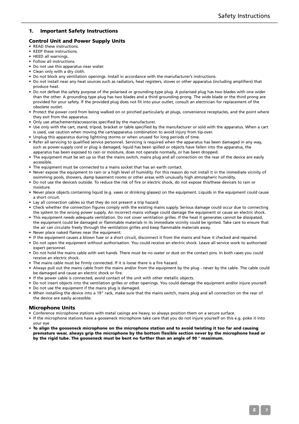 Safety instructions | Beyerdynamic MCS-D 200 User Manual | Page 7 / 92