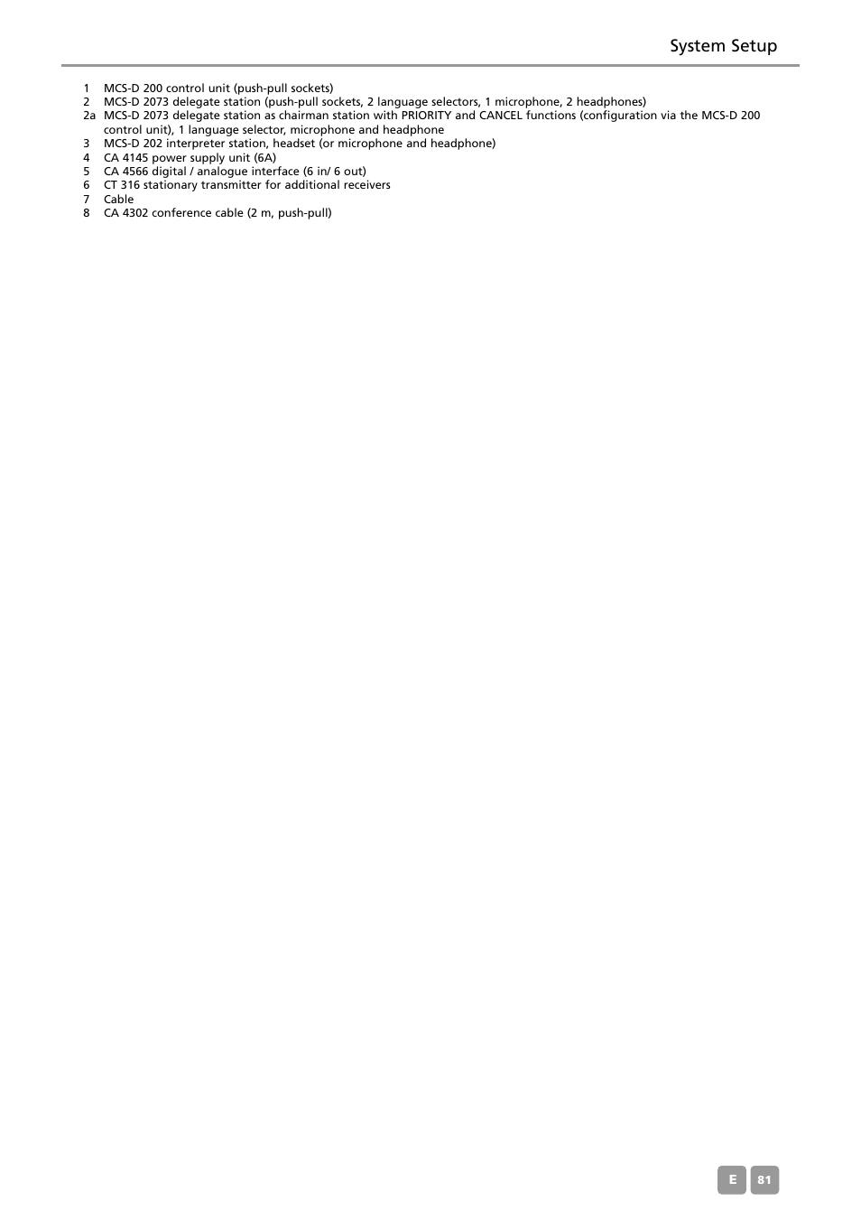 System setup | Beyerdynamic MCS-D 200 User Manual | Page 81 / 92
