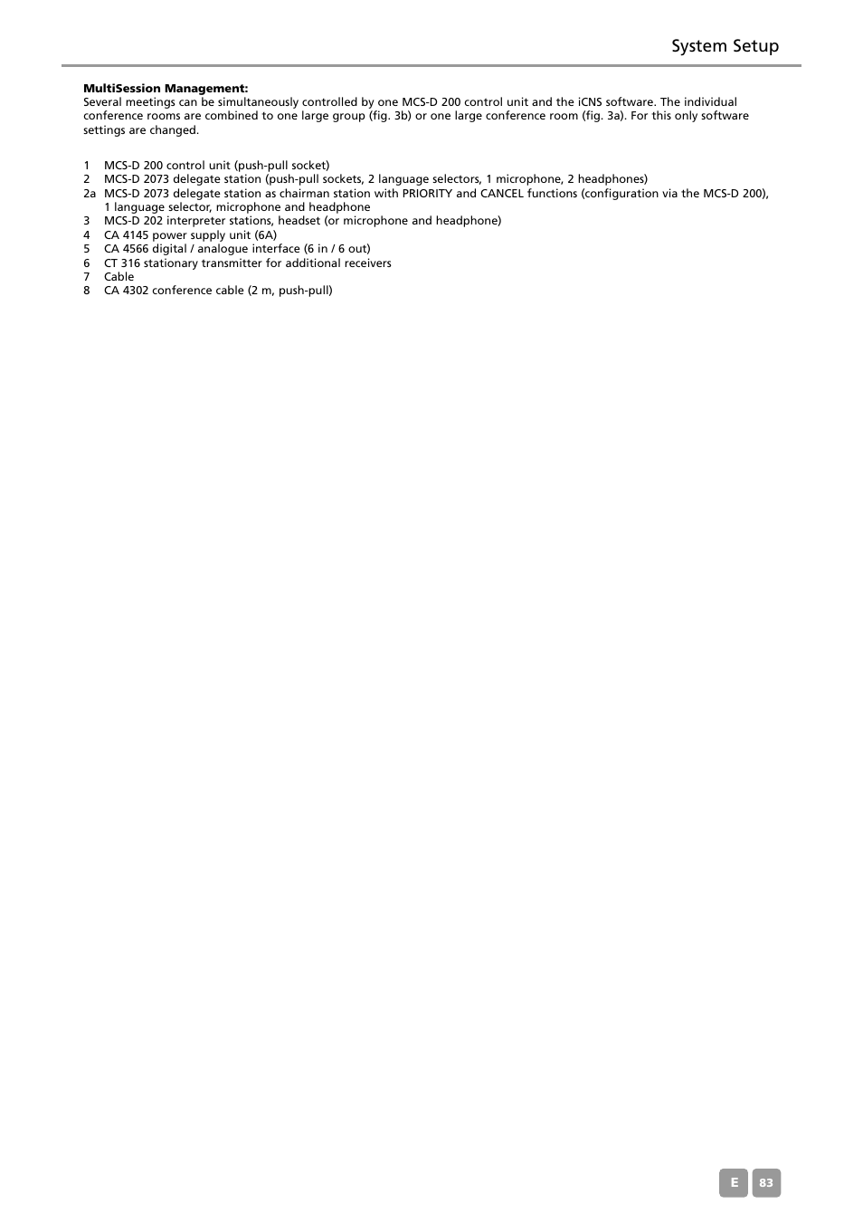 System setup | Beyerdynamic MCS-D 200 User Manual | Page 83 / 92