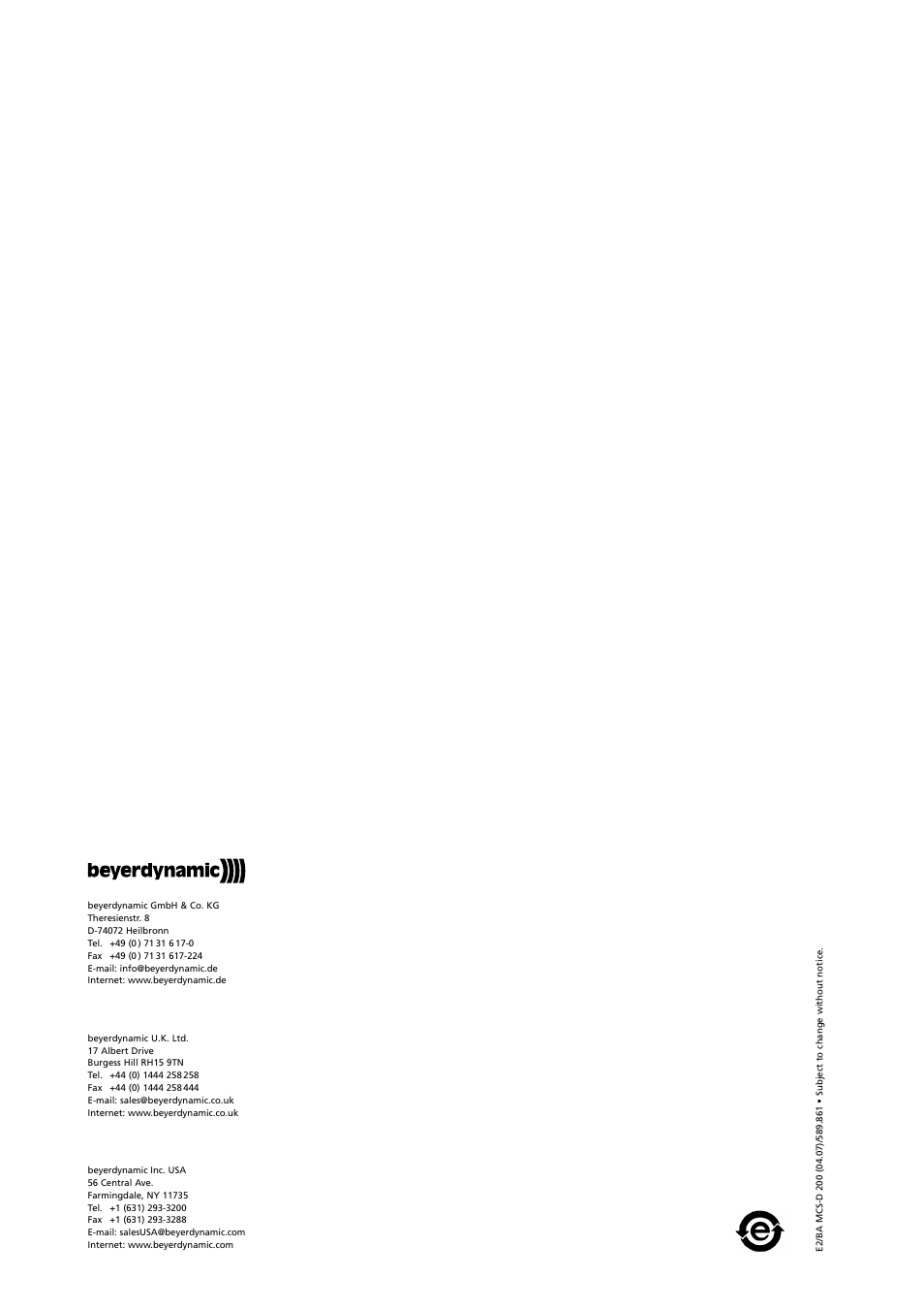 Beyerdynamic MCS-D 200 User Manual | Page 92 / 92