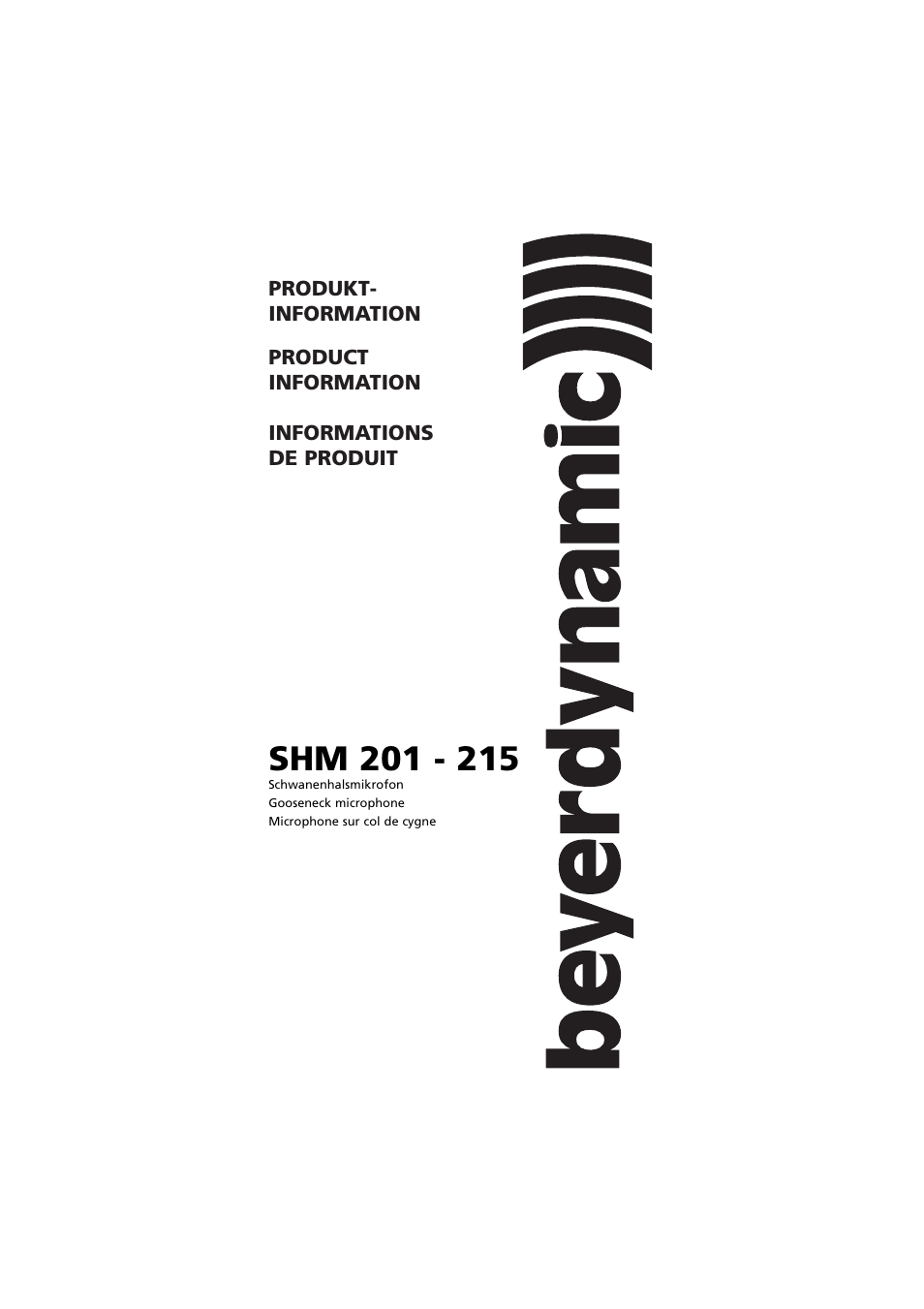 Beyerdynamic SHM 201 - 215 User Manual | 20 pages