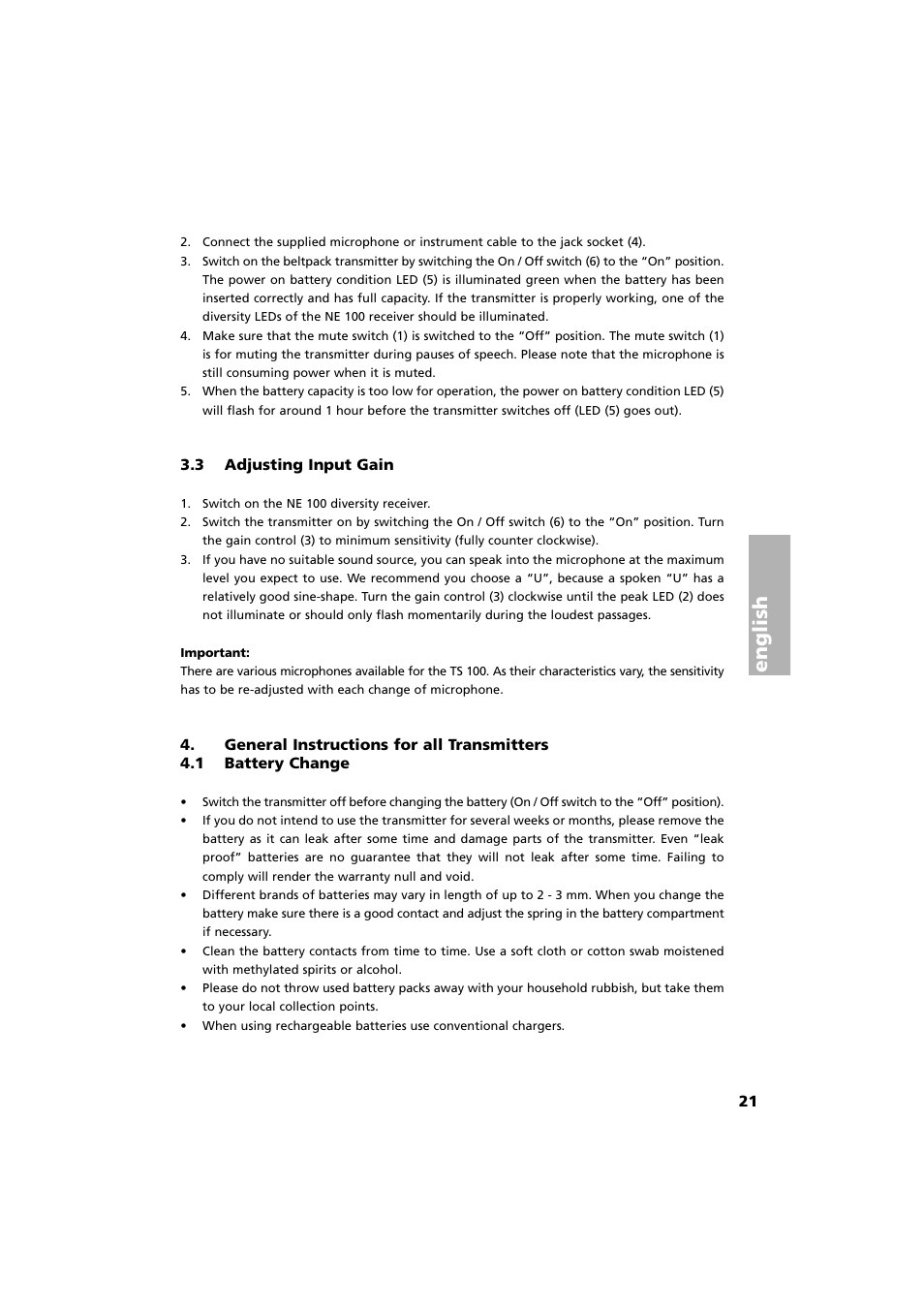 English | Beyerdynamic Opus 100 User Manual | Page 7 / 13