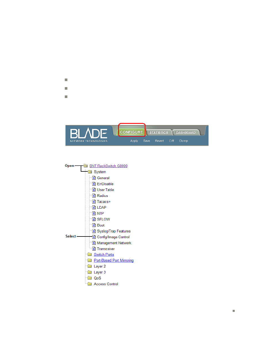 Using the bbi to load switch software | Blade ICE RACKSWITCH G8000 User Manual | Page 21 / 28