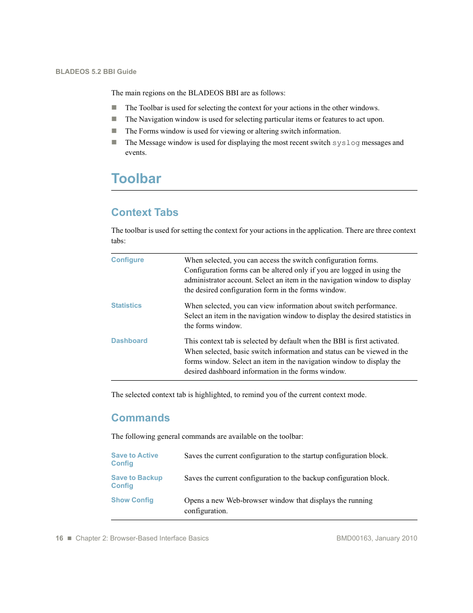 Toolbar, Context tabs, Commands | Blade ICE BLADEOS G8124 User Manual | Page 16 / 28