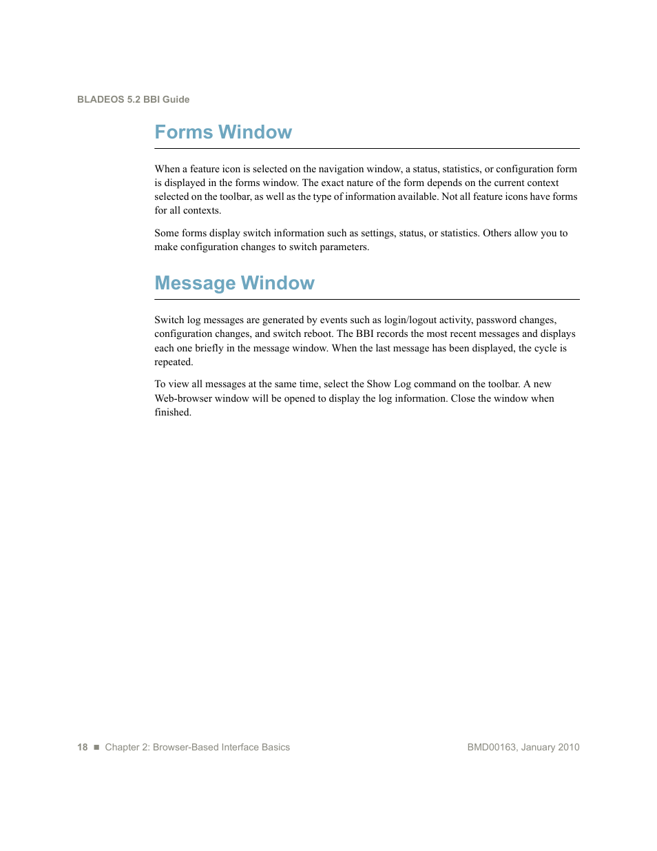 Forms window, Message window | Blade ICE BLADEOS G8124 User Manual | Page 18 / 28