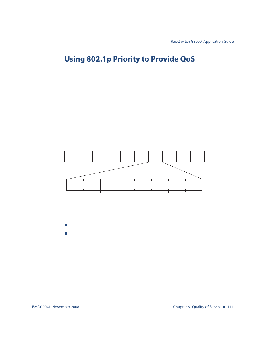 Using 802.1p priority to provide qos, Using 802.1p priority to provide qos 111 | Blade ICE G8000 User Manual | Page 111 / 145