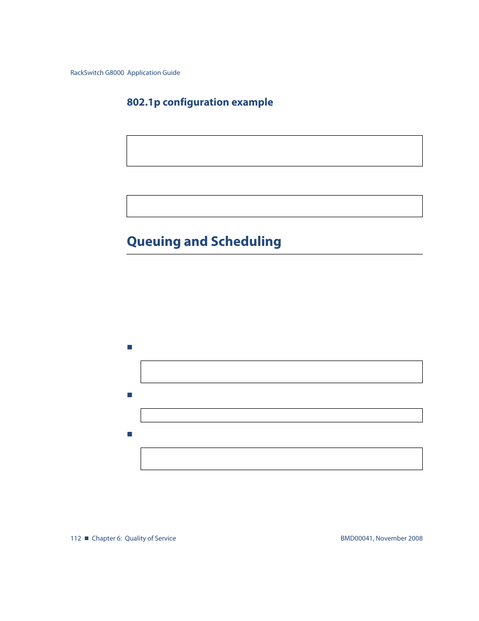 1p configuration example, Queuing and scheduling, 1p configuration example 112 | Queuing and scheduling 112 | Blade ICE G8000 User Manual | Page 112 / 145