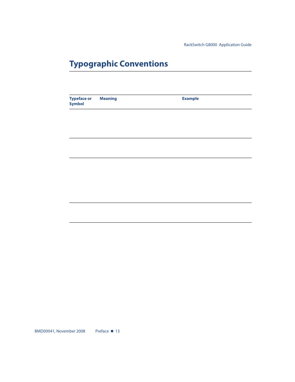 Typographic conventions, Typographic conventions 13 | Blade ICE G8000 User Manual | Page 13 / 145