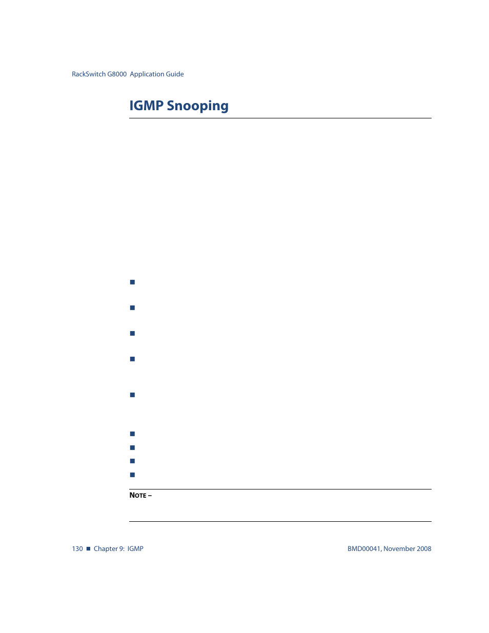 Igmp snooping, Igmp snooping 130 | Blade ICE G8000 User Manual | Page 130 / 145