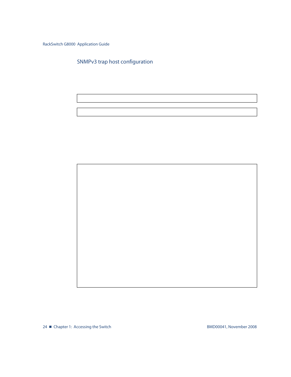 Snmpv3 trap host configuration | Blade ICE G8000 User Manual | Page 24 / 145