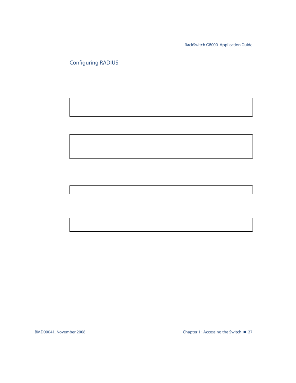 Configuring radius | Blade ICE G8000 User Manual | Page 27 / 145