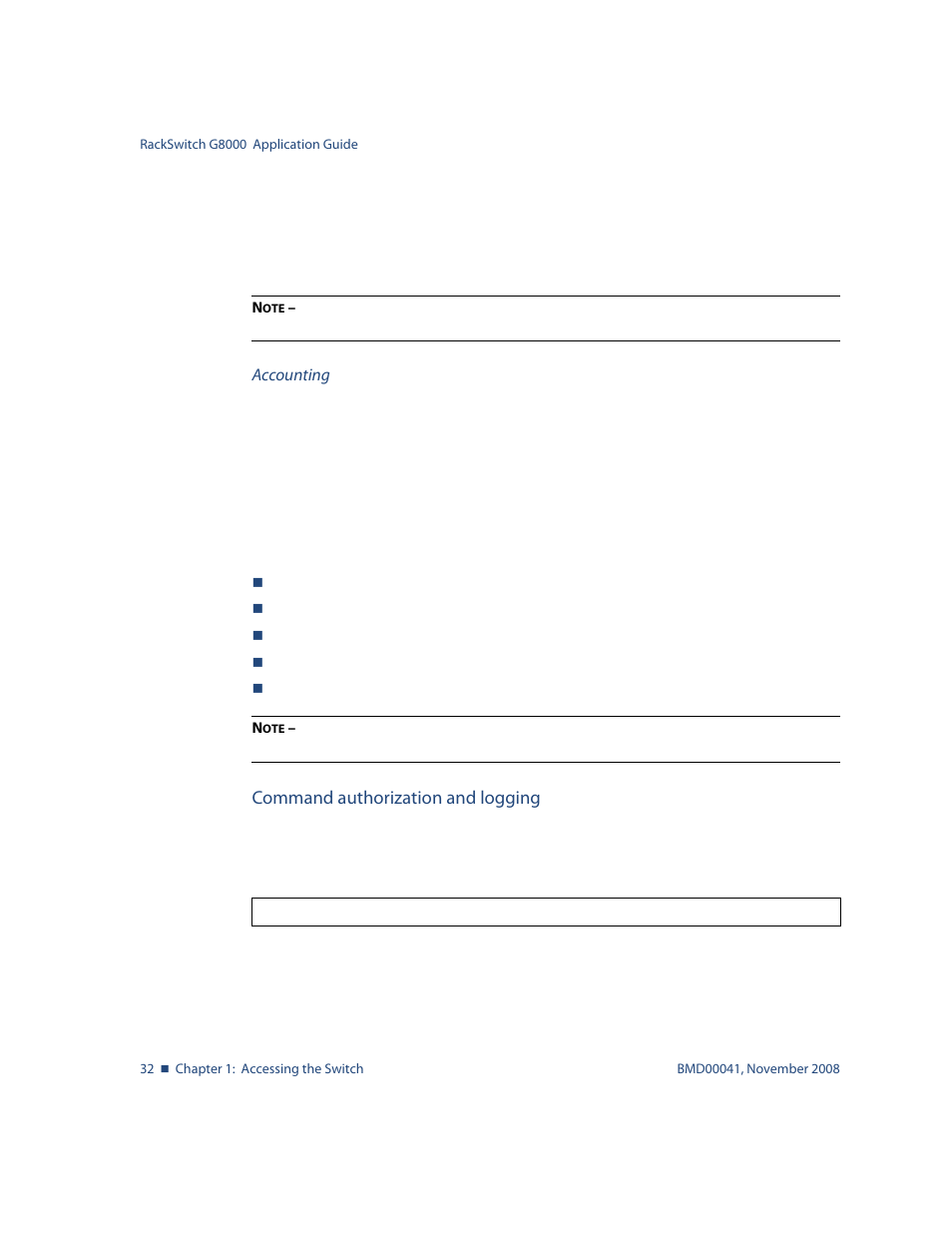 Command authorization and logging | Blade ICE G8000 User Manual | Page 32 / 145