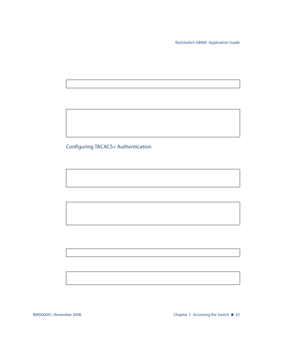 Configuring tacacs+ authentication | Blade ICE G8000 User Manual | Page 33 / 145